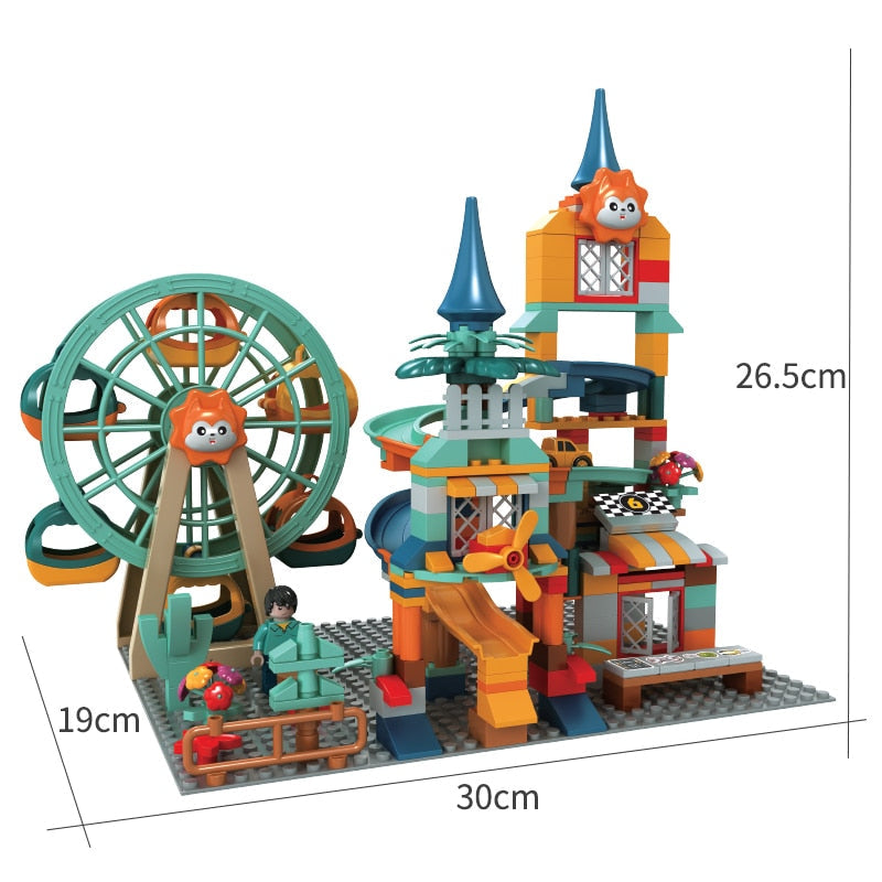 Building Blocks Car Run Set