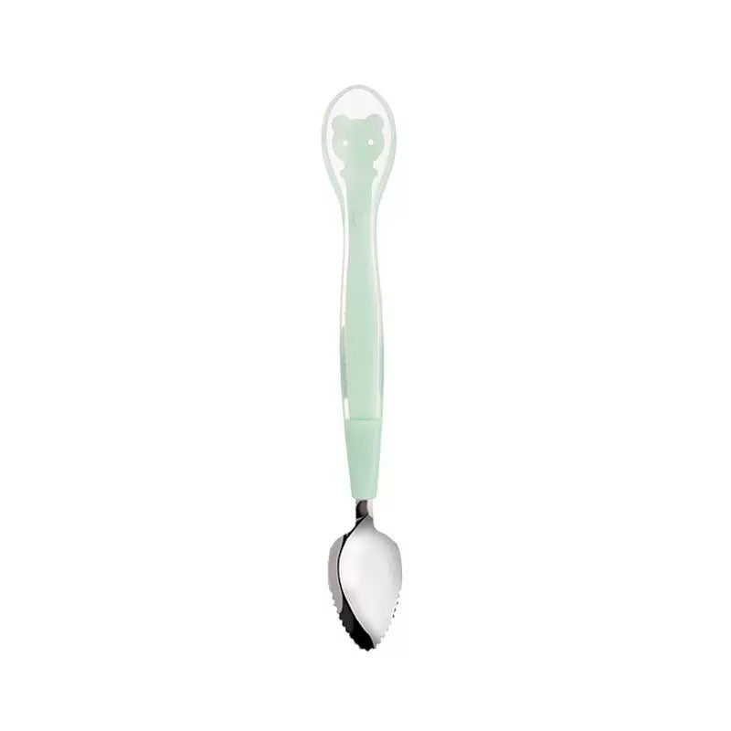 Food Scraper Silicone Feeding Double Head Fruit Puree Spoon
