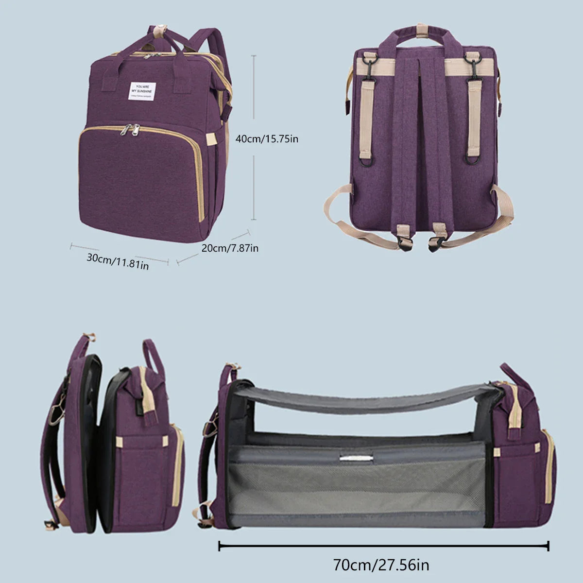 NestEase™ 3‑in‑1 Diaper Bag & Portable Rest Station