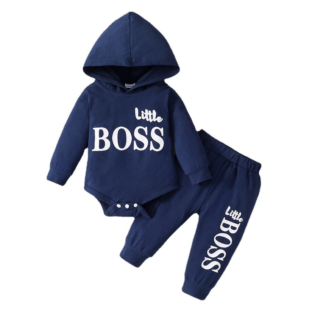 Little Boss Long Sleeve Hoodie Set