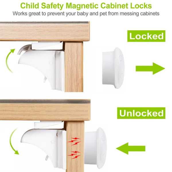 Magnetic Cabinet Safety Locks (4-Pack)