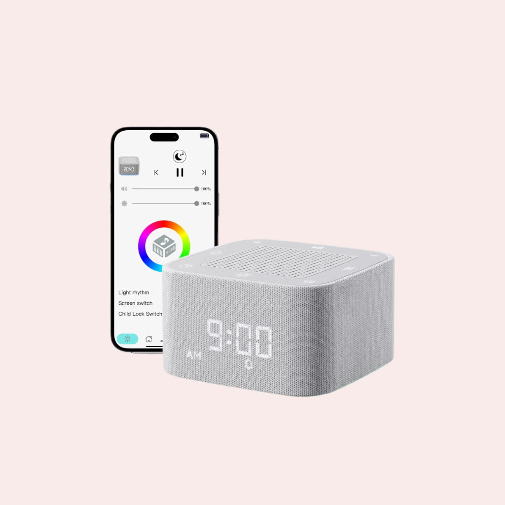 App Control White Noise Machine with Dimmable Clock