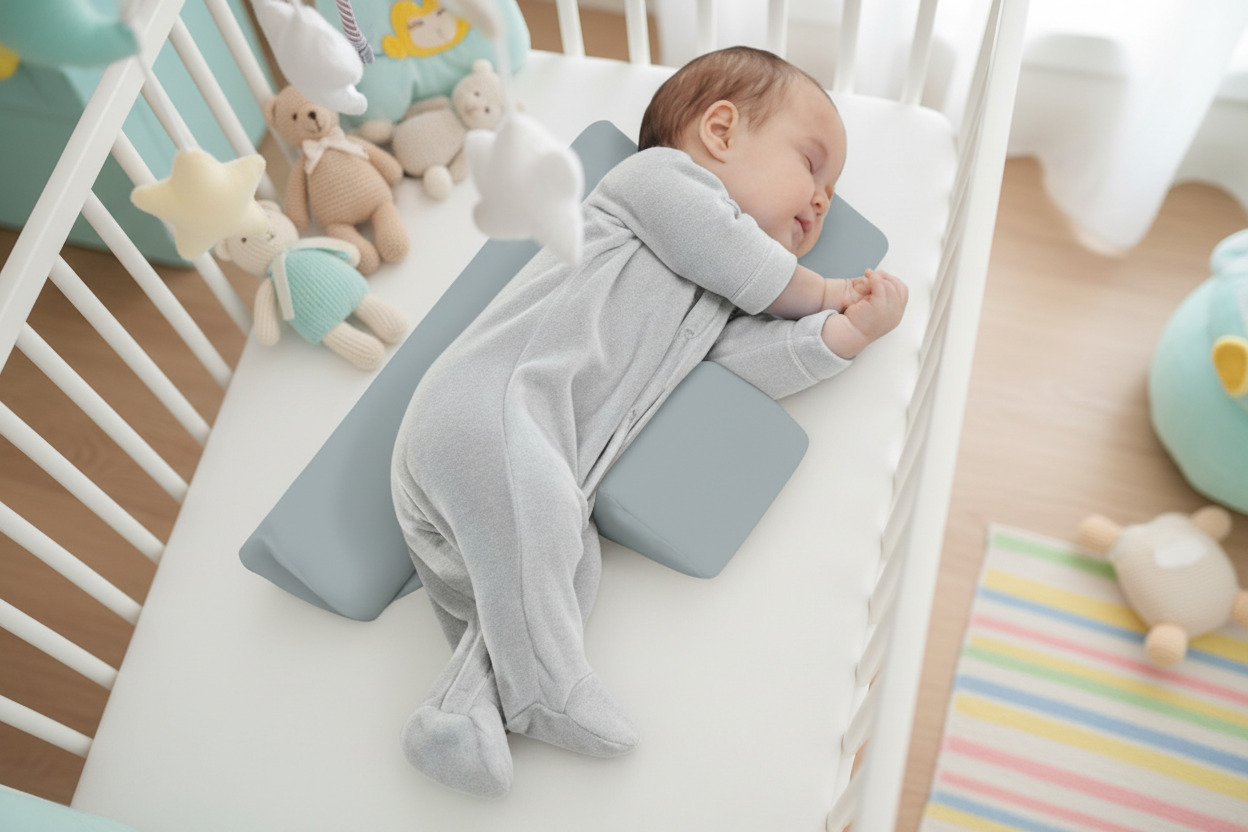 Newborn Baby Side Support Pillow Wedge with Removable Cover