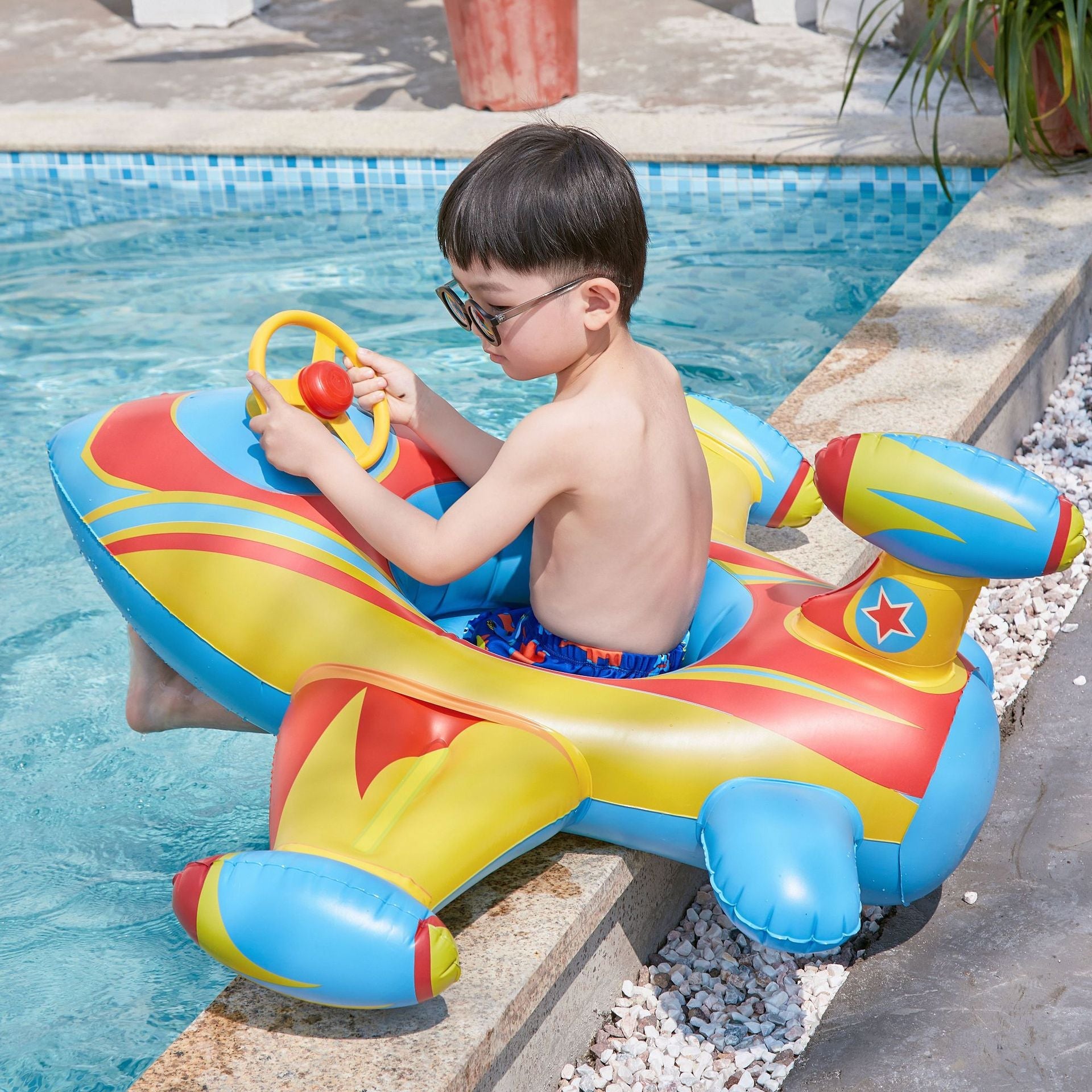 Airplane Swim Ring Inflatable Children's Seat Ring Swim Ring Baby Yacht