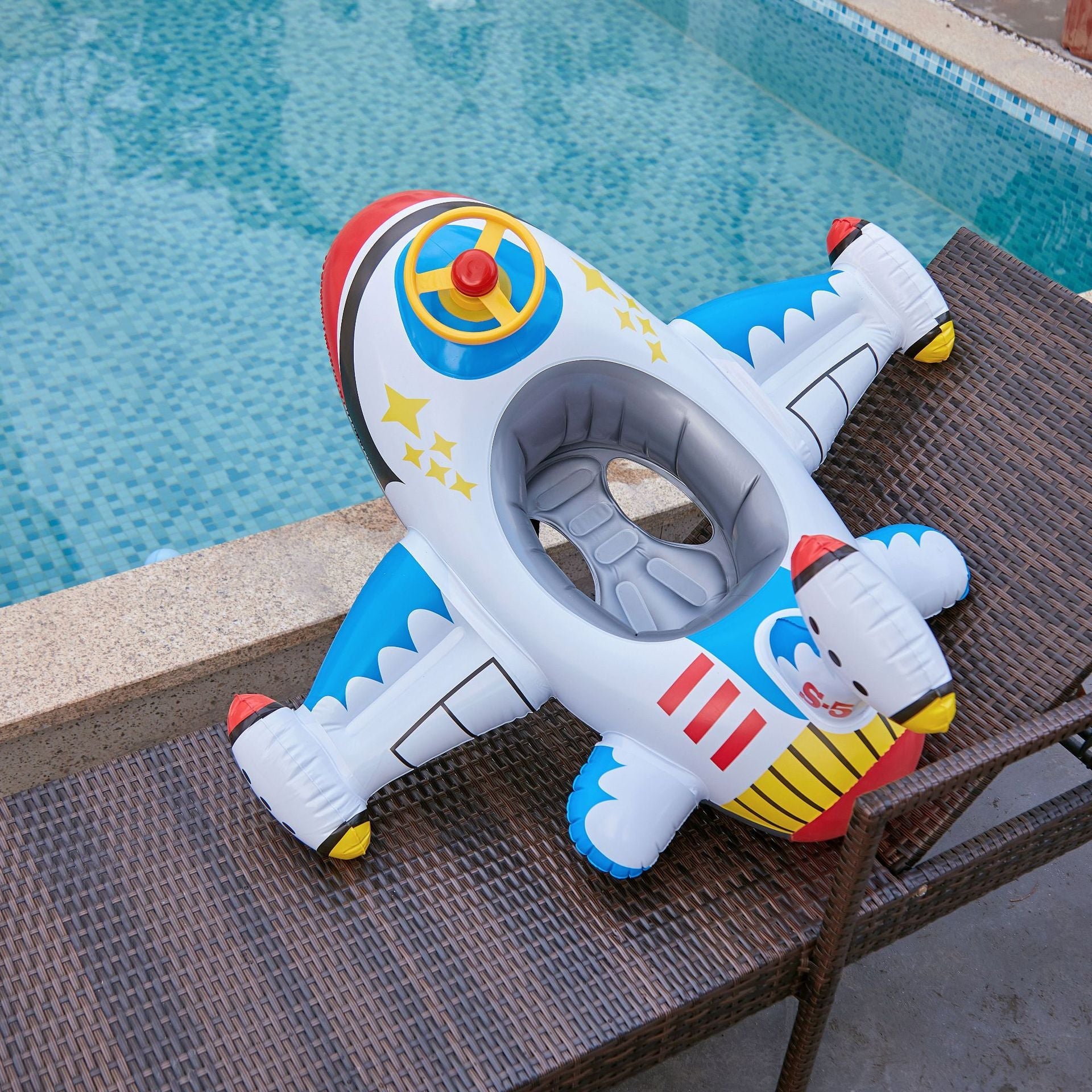 Airplane Swim Ring Inflatable Children's Seat Ring Swim Ring Baby Yacht