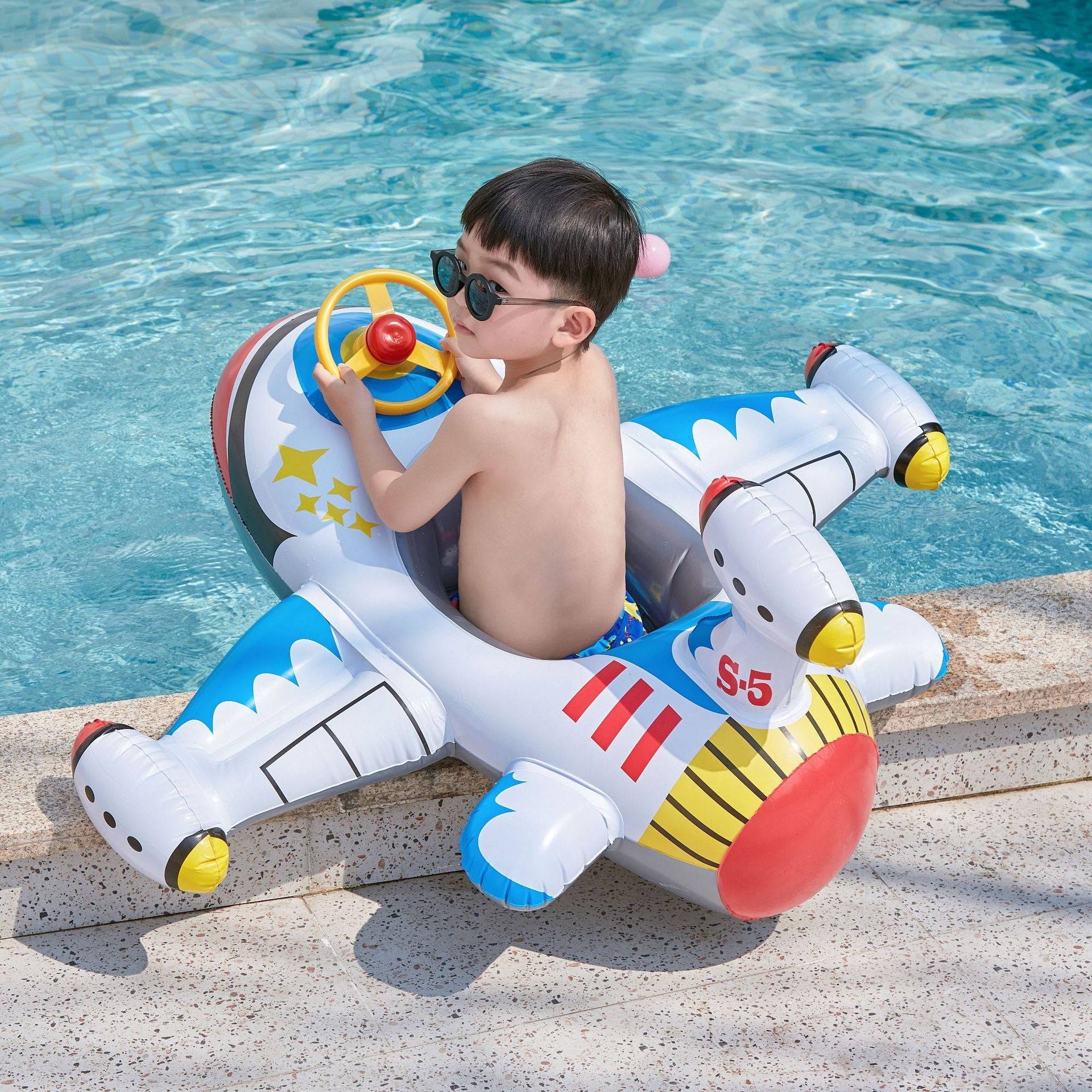Airplane Swim Ring Inflatable Children's Seat Ring Swim Ring Baby Yacht