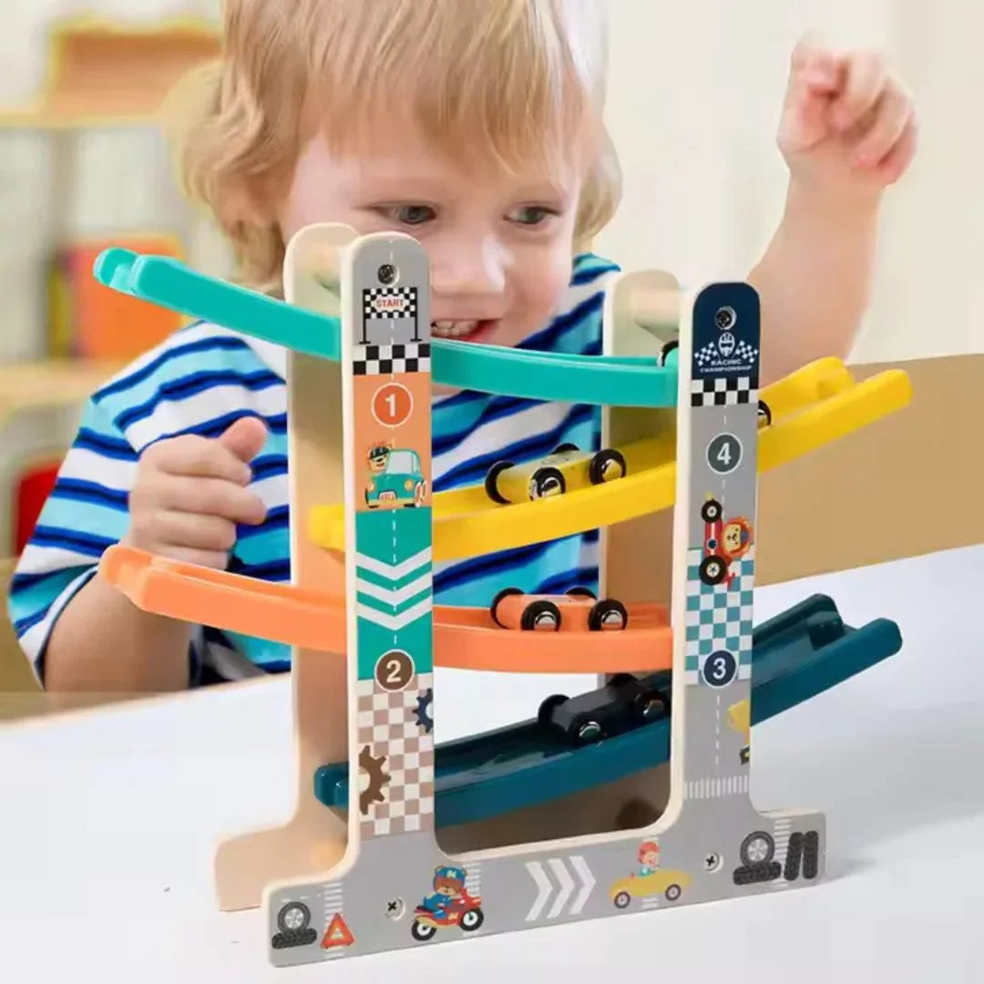 Wooden Car Ramp – Exciting Rolling Adventure for Kids