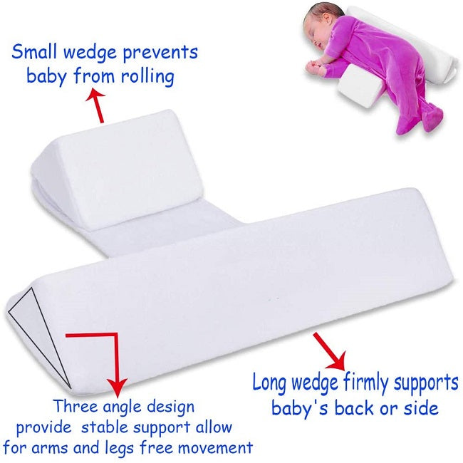 Newborn Baby Side Support Pillow Wedge with Removable Cover