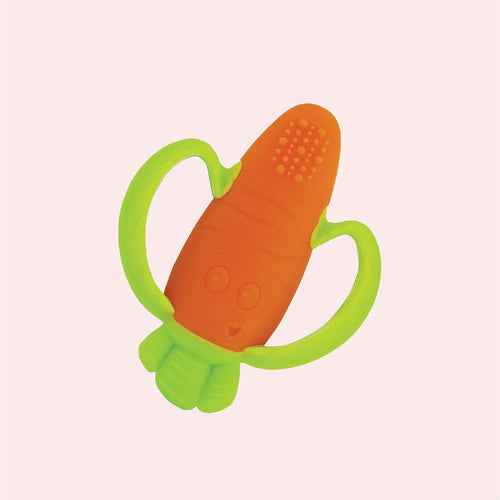 Carrot Textured Silicone Baby Teether
