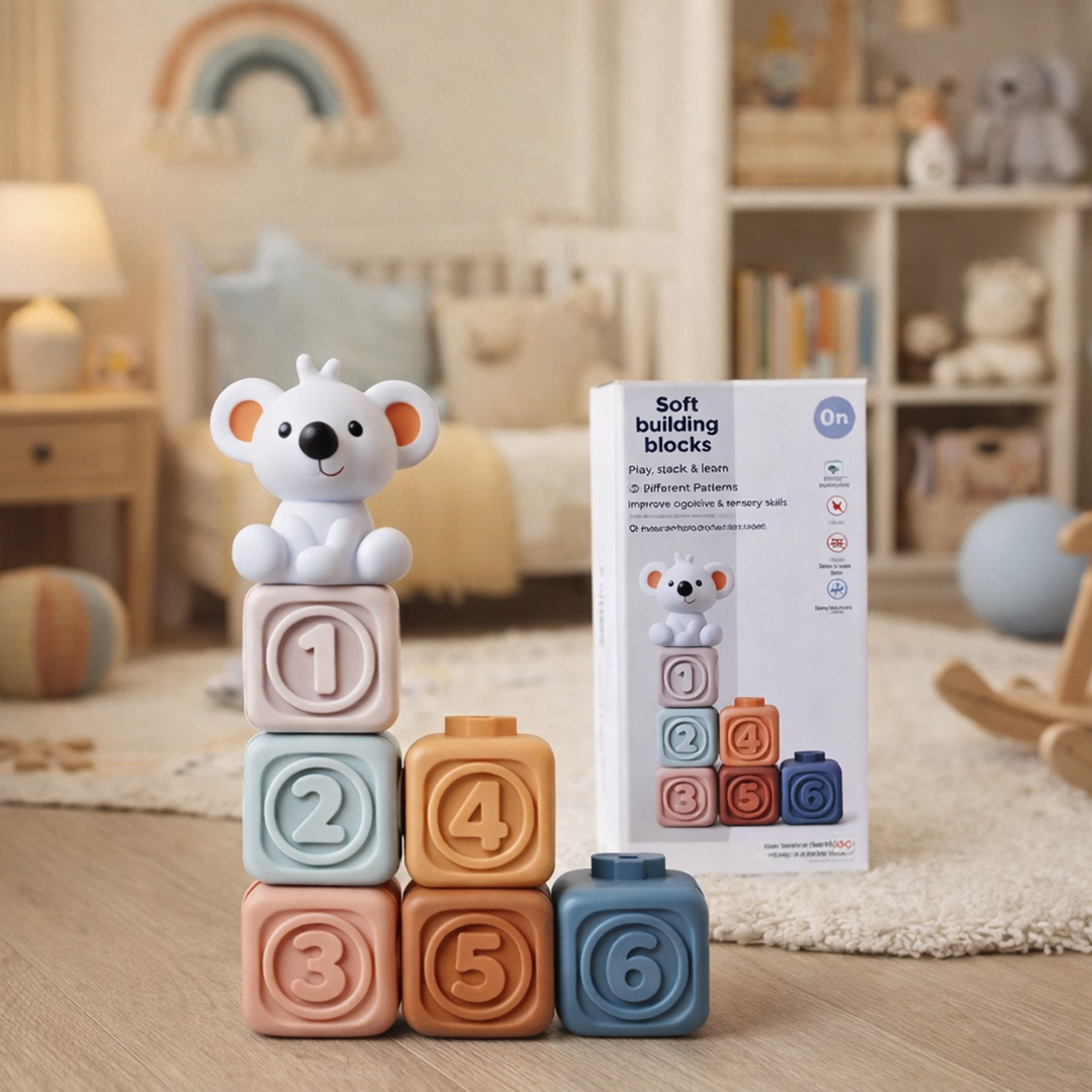 Teething-Friendly Stacking Blocks – Infant Safe Toy