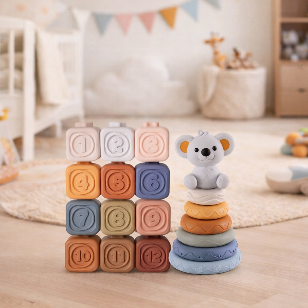 Teething-Friendly Stacking Blocks – Infant Safe Toy