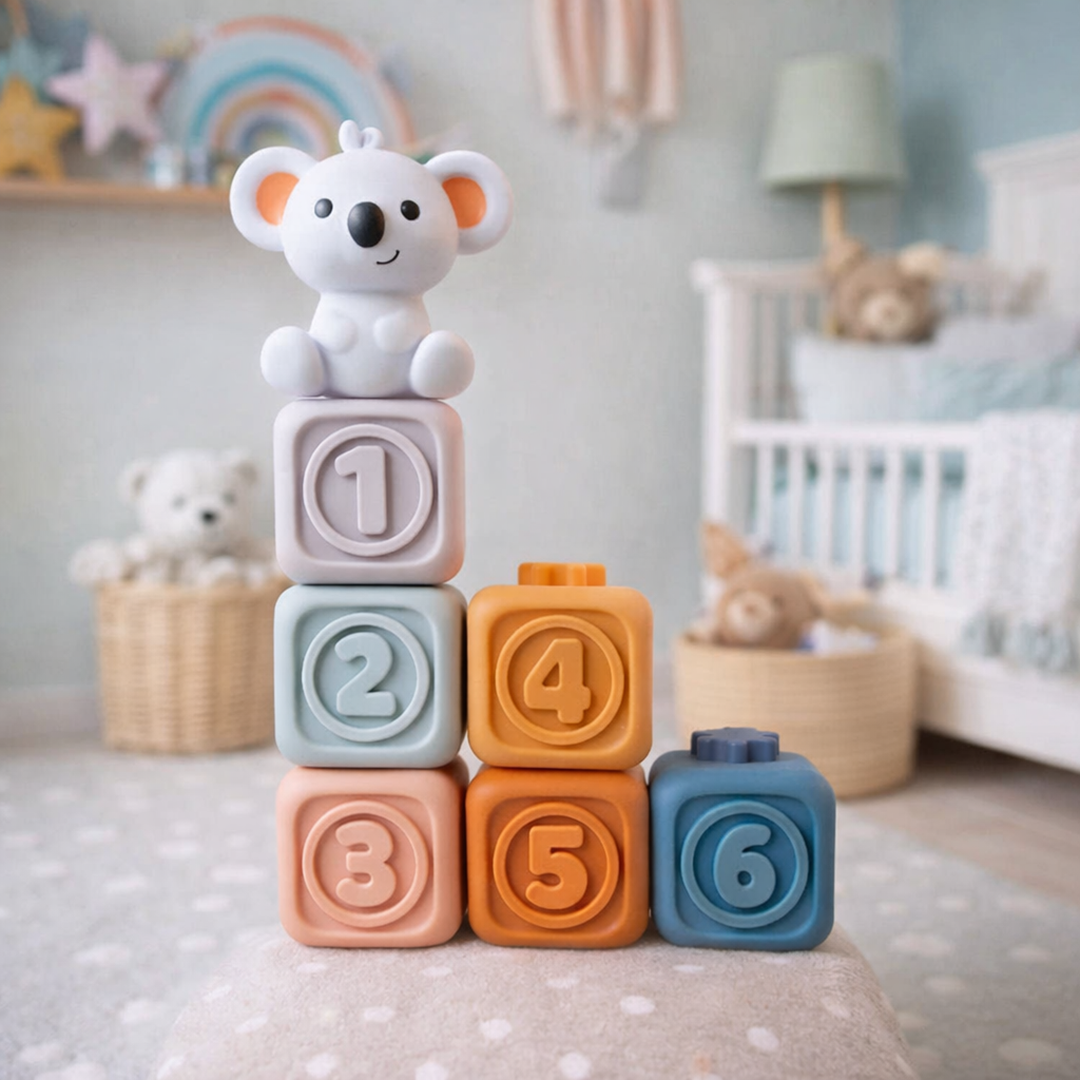 Teething-Friendly Stacking Blocks – Infant Safe Toy