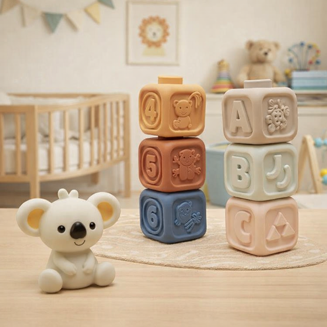 Teething-Friendly Stacking Blocks – Infant Safe Toy