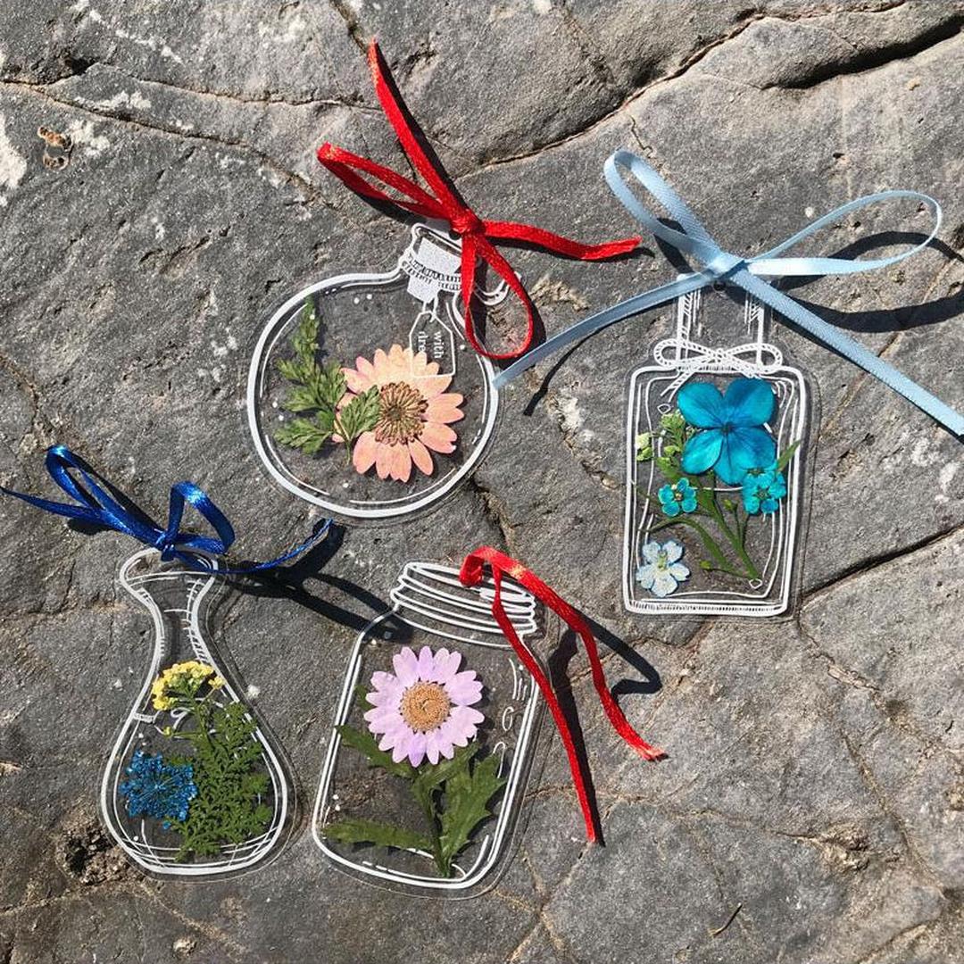 DIY Bookmark Set with Pressed Flowers - 30-Piece Collection