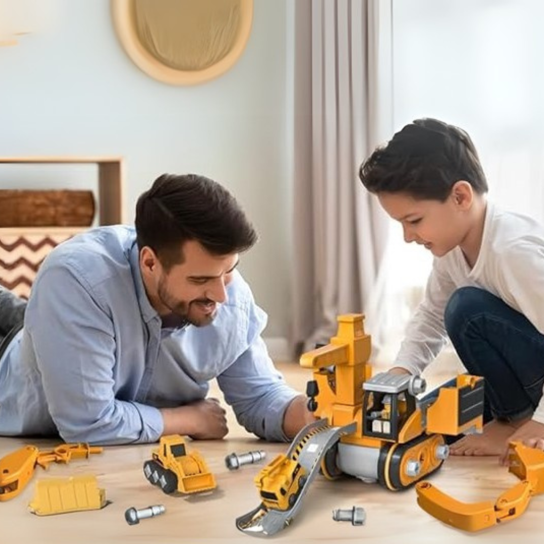 Kids' Construction Toy Set – Truck and Excavator