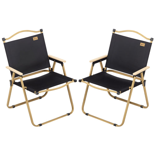 2 Pack Folding Camping Chair, Lightweight & Portable Beach Chairs Armchairs, Perfect for Festivals, Fishing, Picnic and Hiking, Black