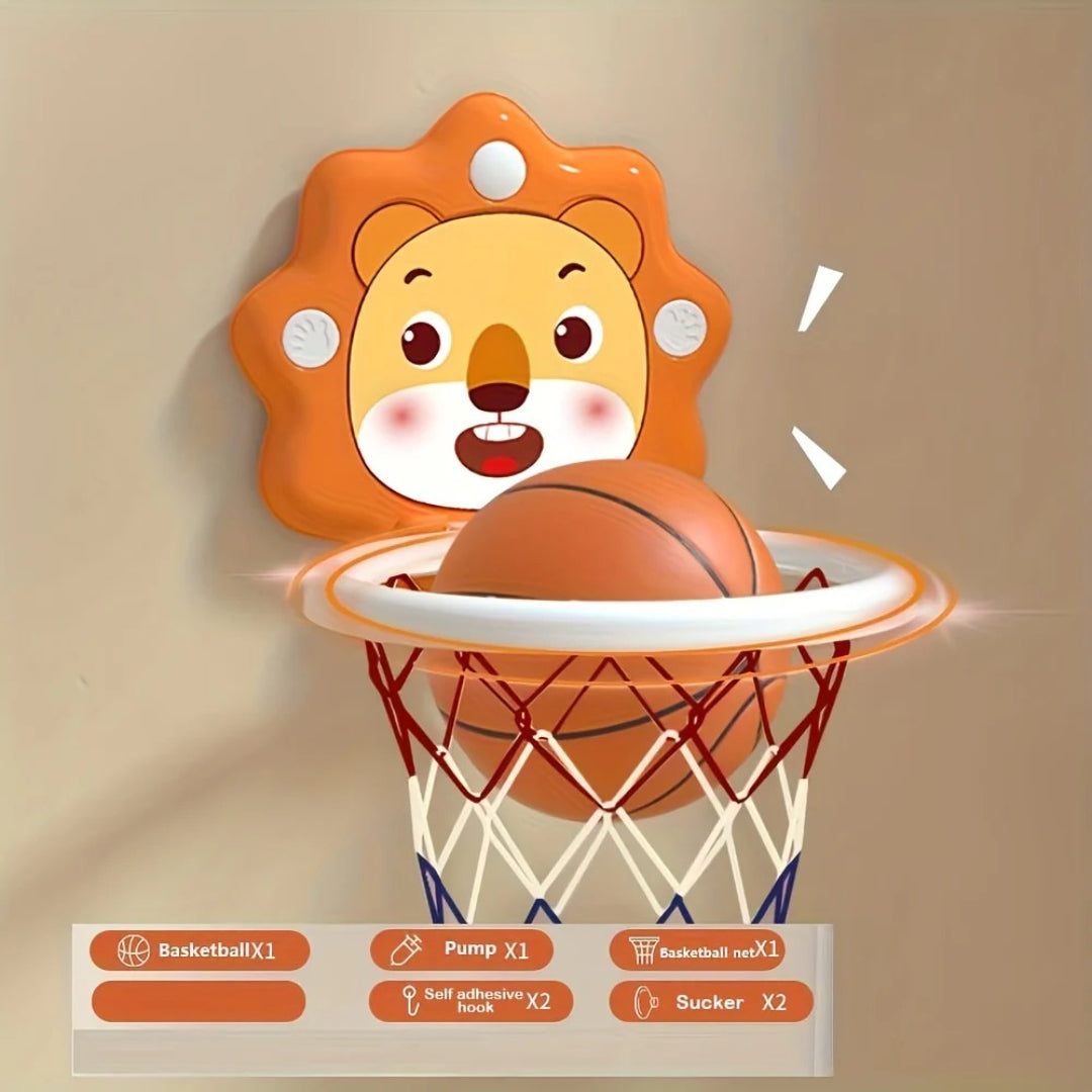 Wall-Mounted Basketball Hoop Set with Mini Balls and Pump