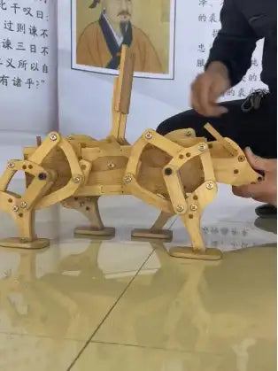 WEIQUEEN Wooden cow model Walking wooden cow Hands-on assembling toys Artwork