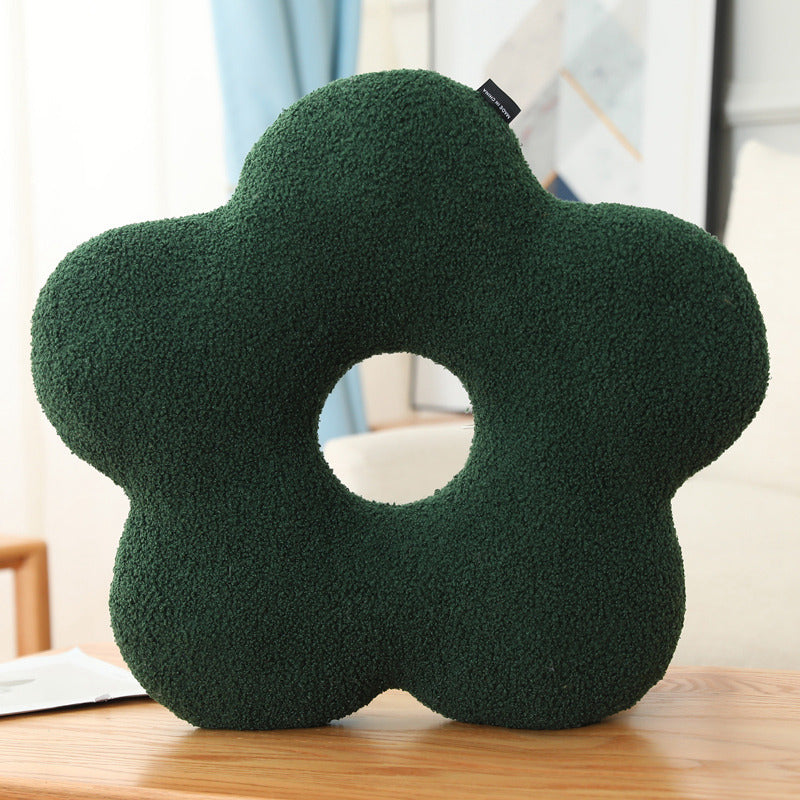 Three Dimensional Shaped Pillow Round Lumbar - Red flower product view