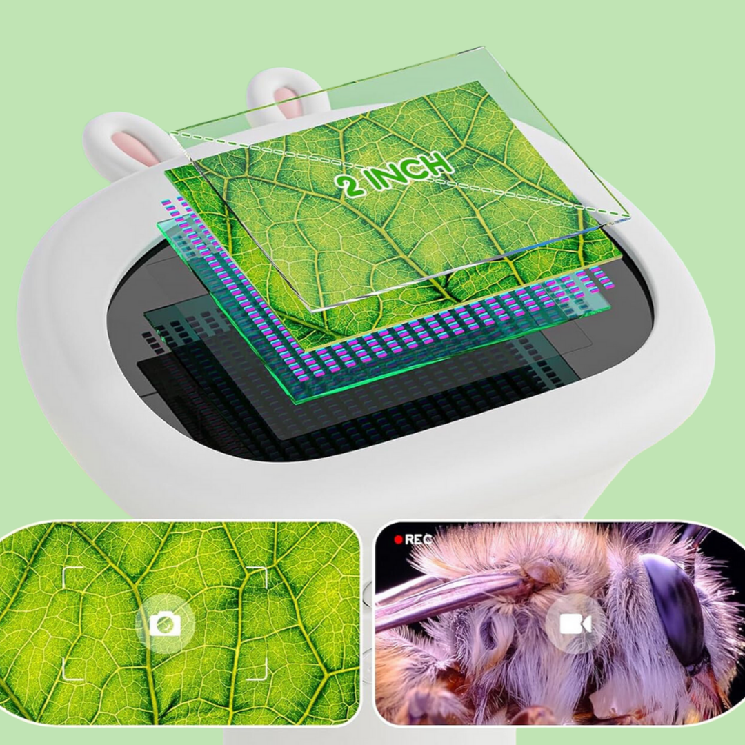 Portable Kids' Digital Microscope with Built-in Display