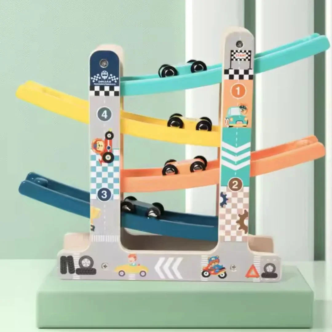 Wooden Car Ramp – Exciting Rolling Adventure for Kids