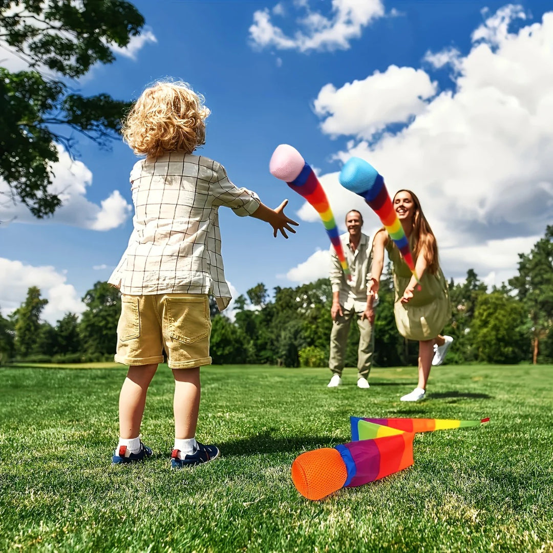 Rainbow-Tailed Foam Ball for Throwing and Catching Fun at the Playground