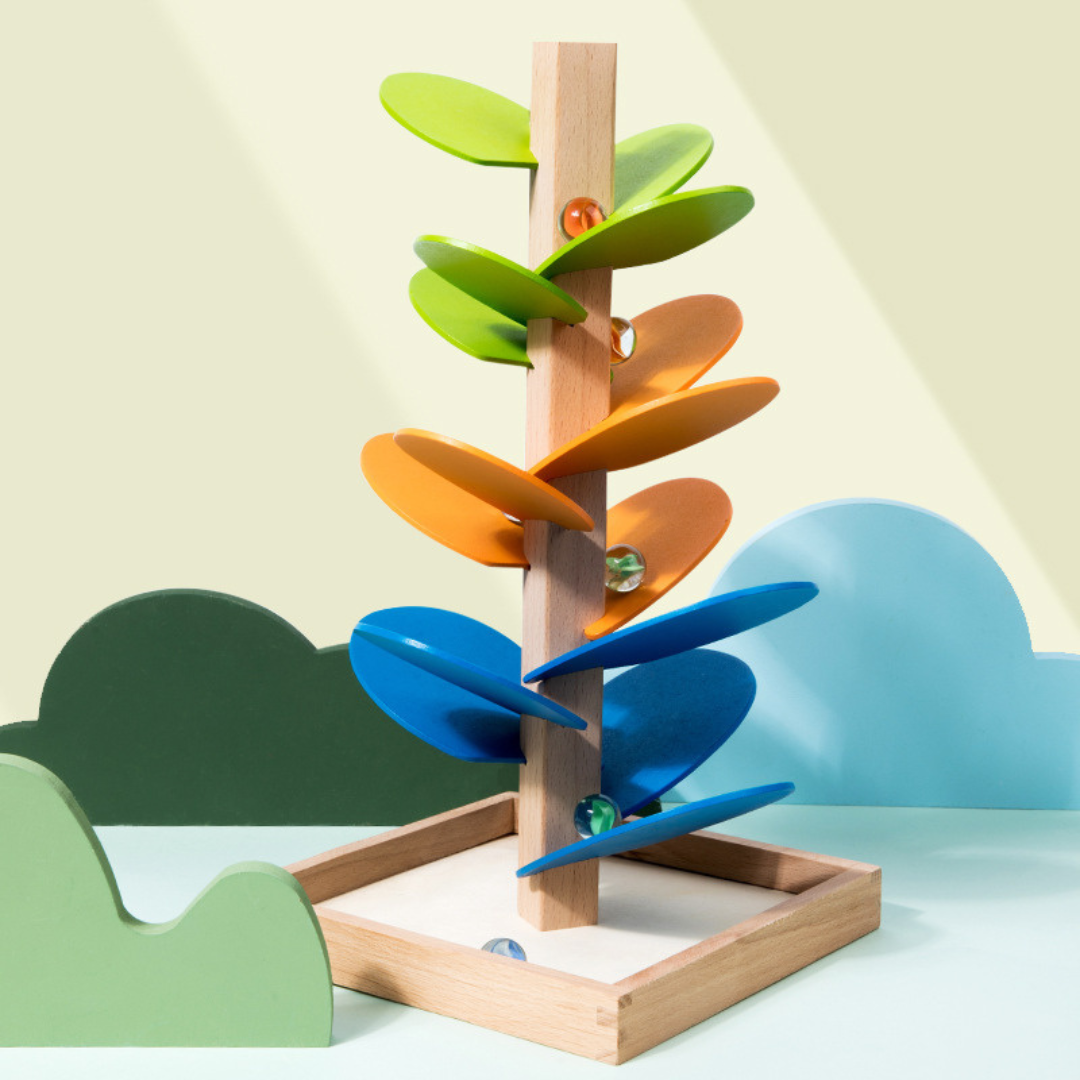 Colorful Wooden Ball Track Tower for Kids – Includes Balls