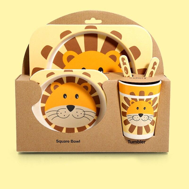 5pc Bamboo Tableware Set