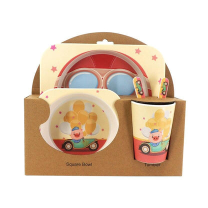 5pc Bamboo Tableware Set