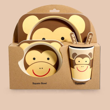5pc Bamboo Tableware Set