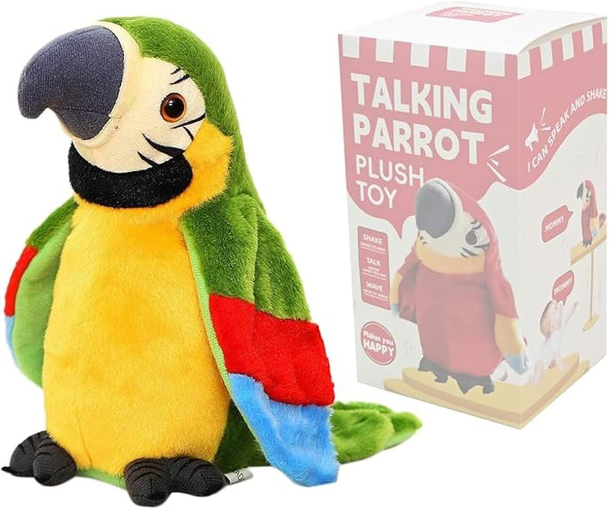 Voice-Repeating Plush Talking Parrot Toy