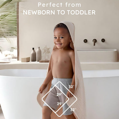 Organic Muslin Hooded Baby Bath Towel - 2 Pack