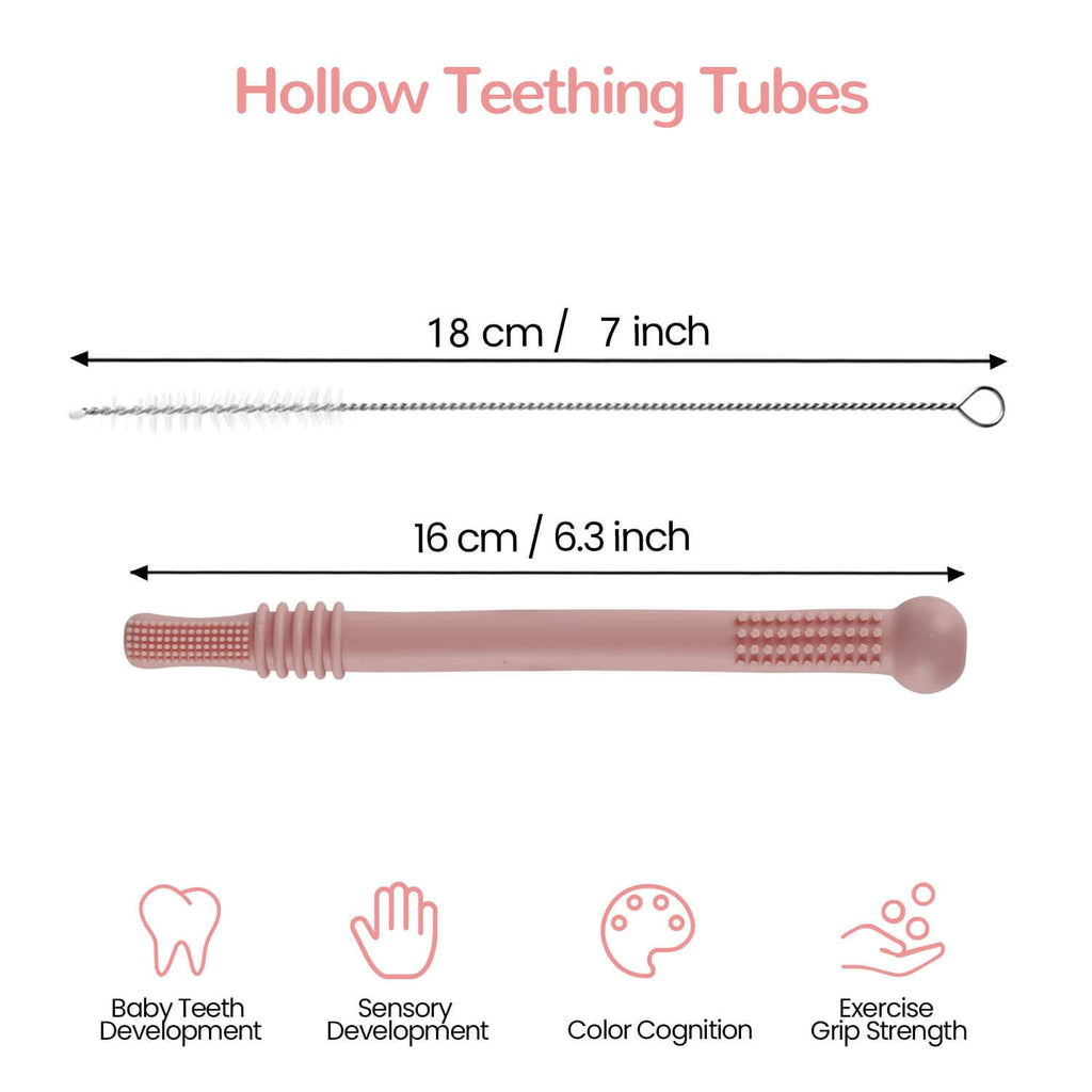 Hollow Teether Tube Chew Straw Sensory Toy