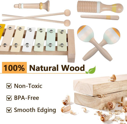 Baby Musical Instruments-Montessori Wooden Toys for Toddlers 1-3