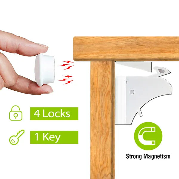 Magnetic Cabinet Safety Locks (4-Pack)
