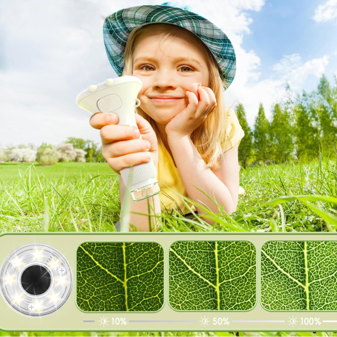 Portable Kids' Digital Microscope with Built-in Display