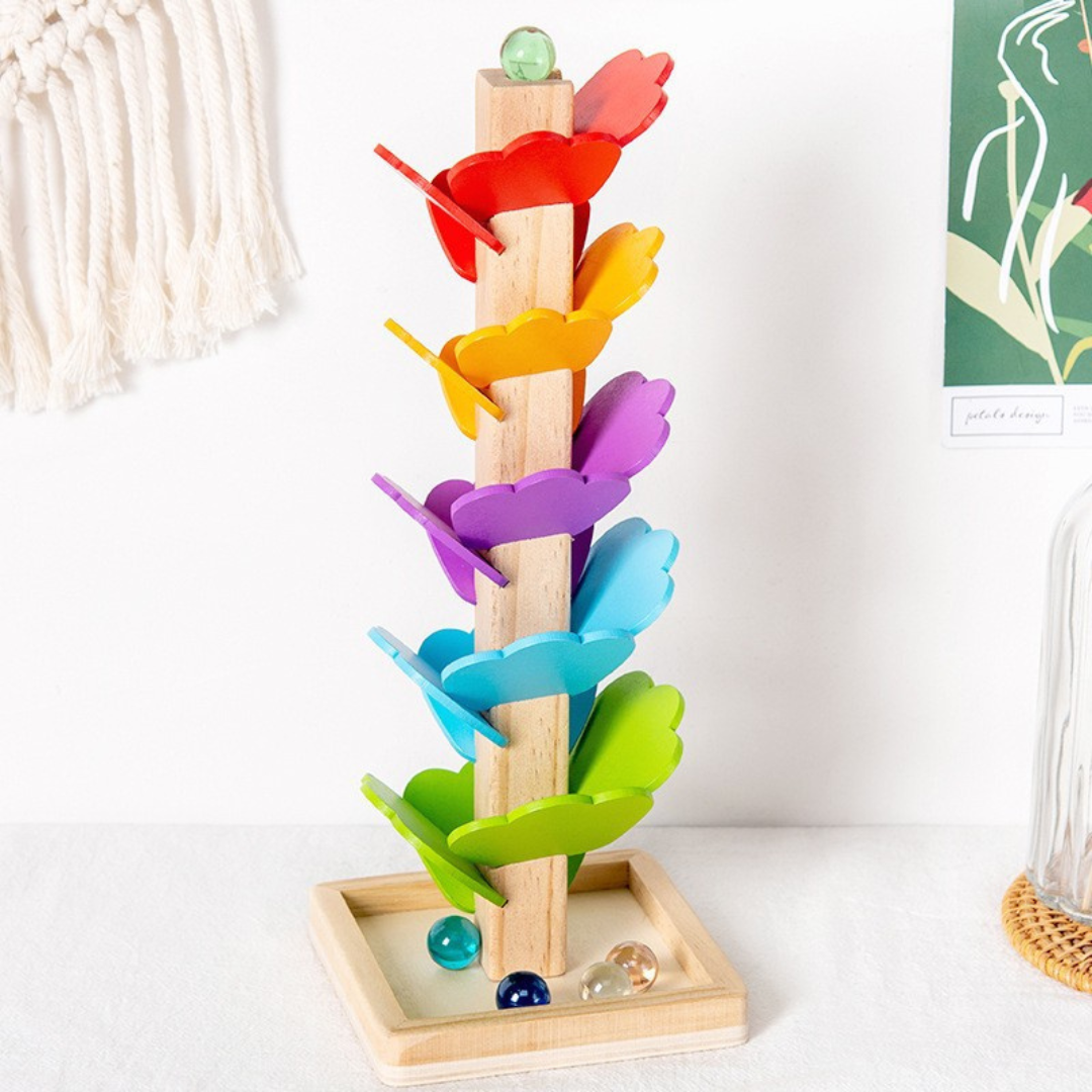 Colorful Wooden Ball Track Tower for Kids – Includes Balls