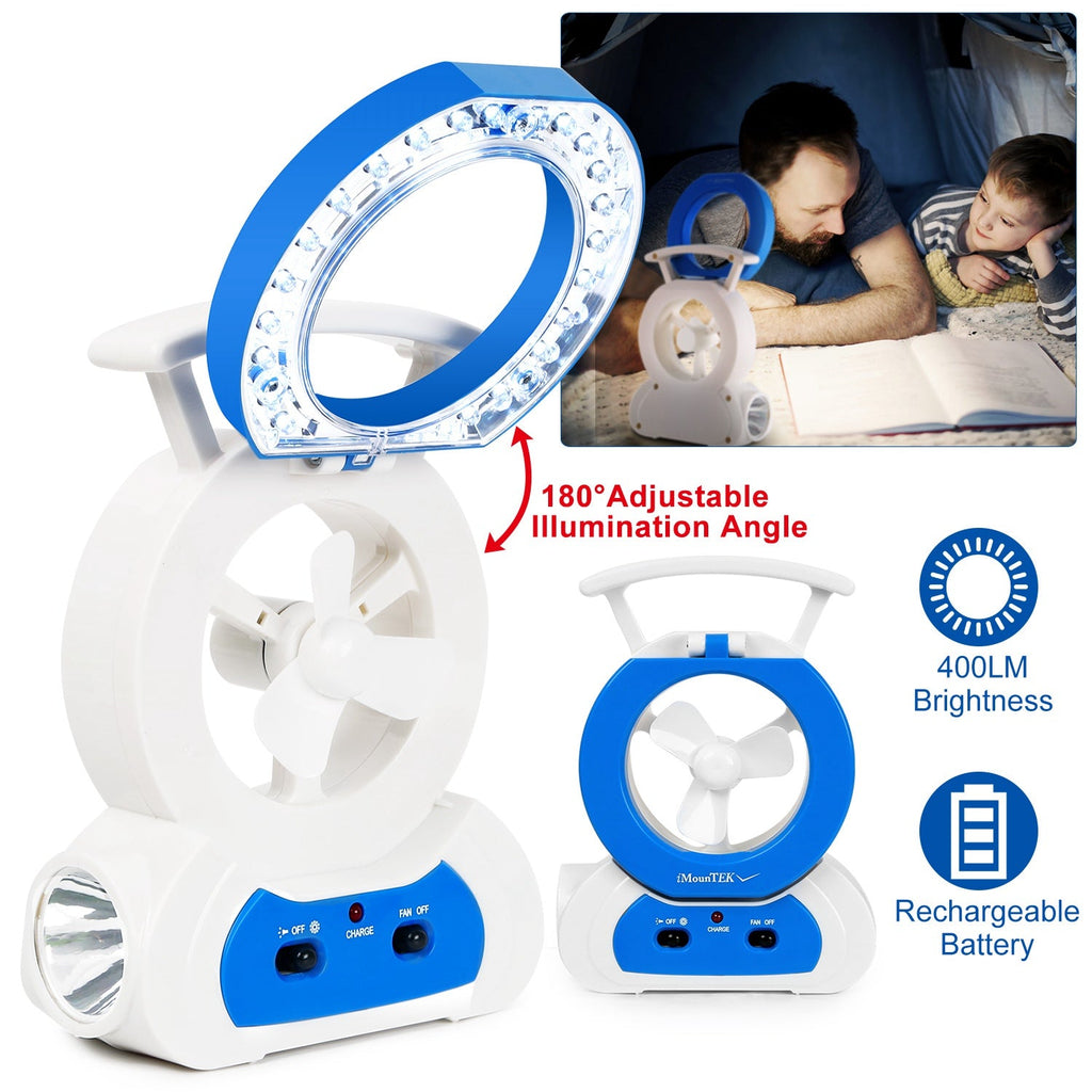 Desk Cooling Fan With 180Degree Adjustable LED Lamp Baby Stroller Fan Emergency Flashlight Torch For Household Camping Traveling
