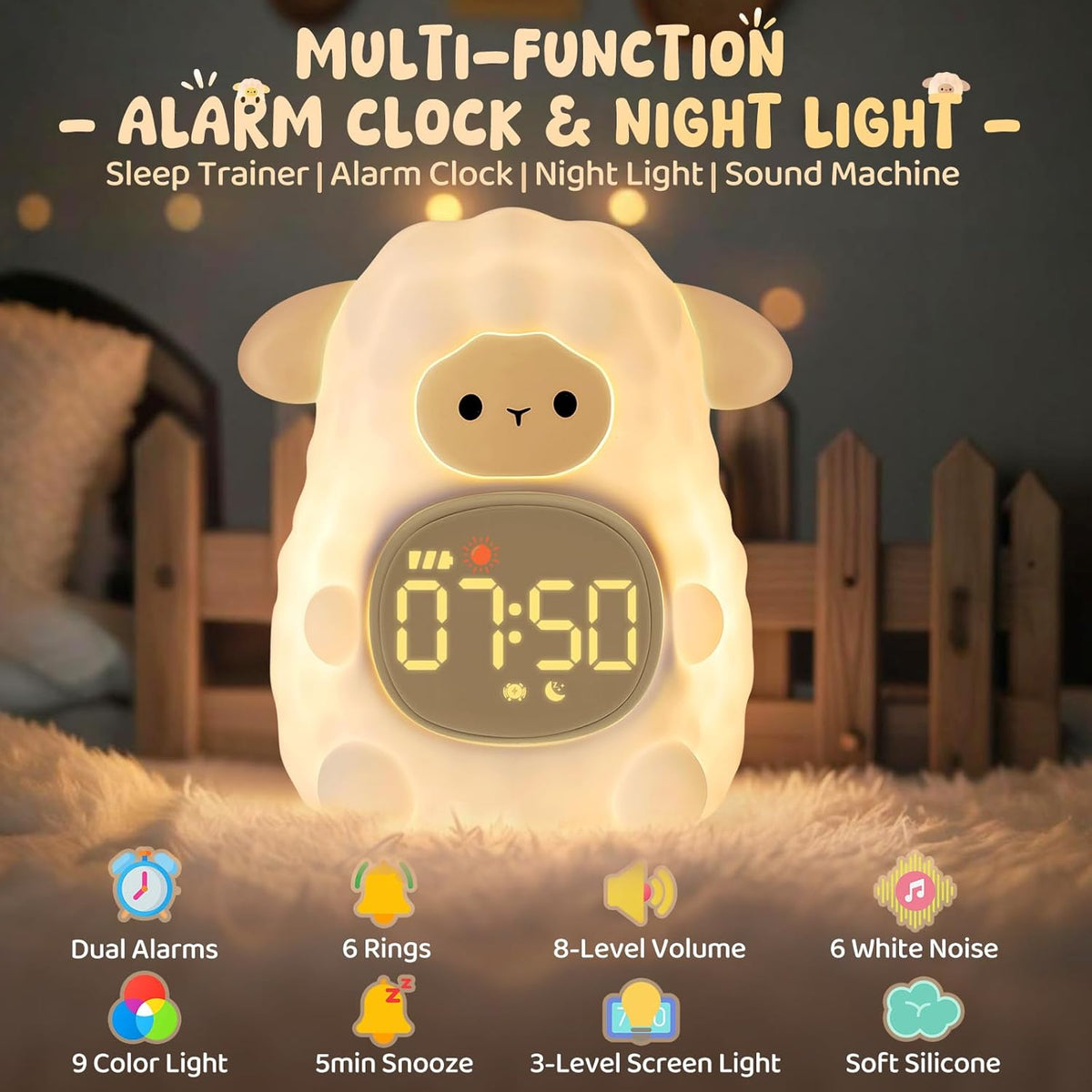 Alarm Clock Night Light Kids Sleep product detail