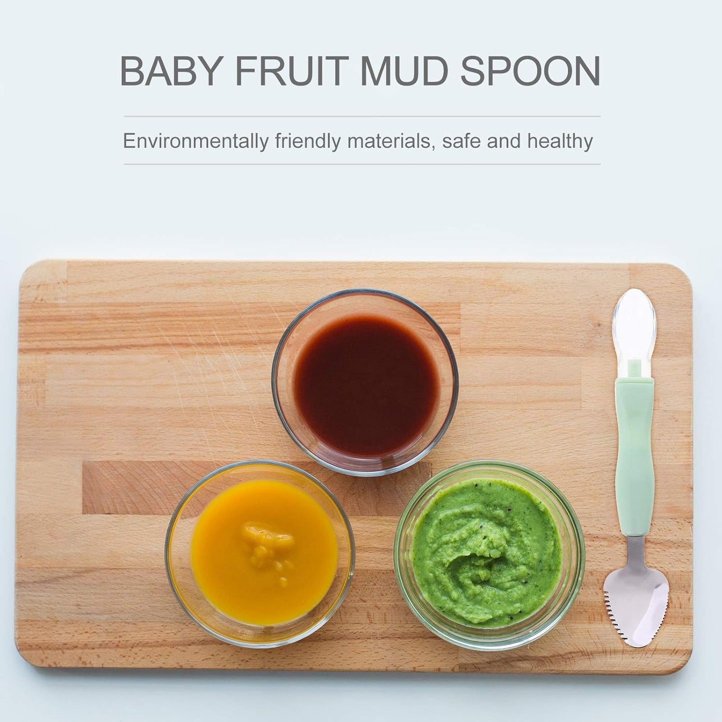 Food Scraper Silicone Feeding Double Head Fruit Puree Spoon