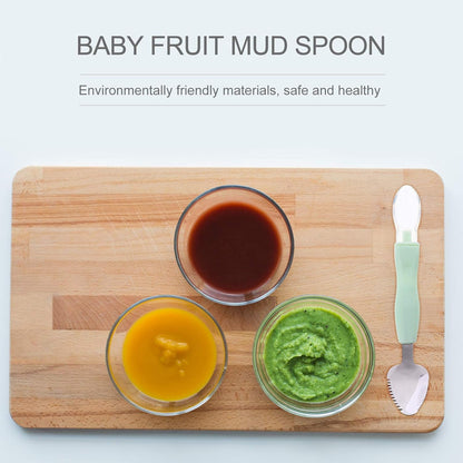 Food Scraper Silicone Feeding Double Head Fruit Puree Spoon