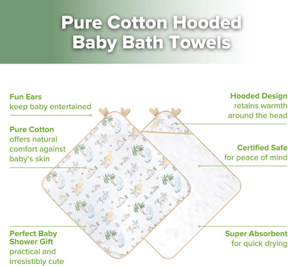 Ultra-Soft & Super Absorbent Cotton Hooded Towels