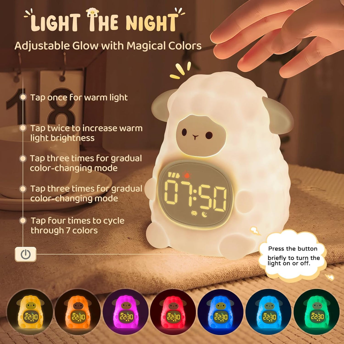 Alarm Clock Night Light Kids Sleep product detail