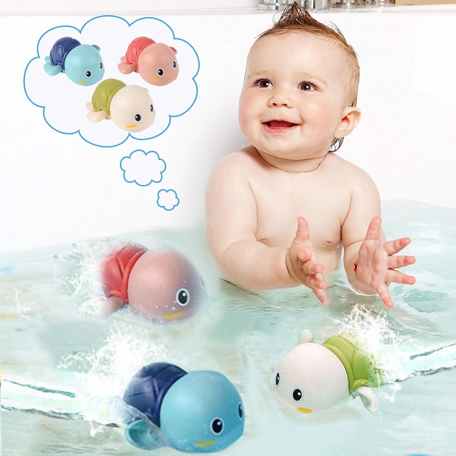 Baby Bath Toys-Wind up Turtle Bathtub Toys