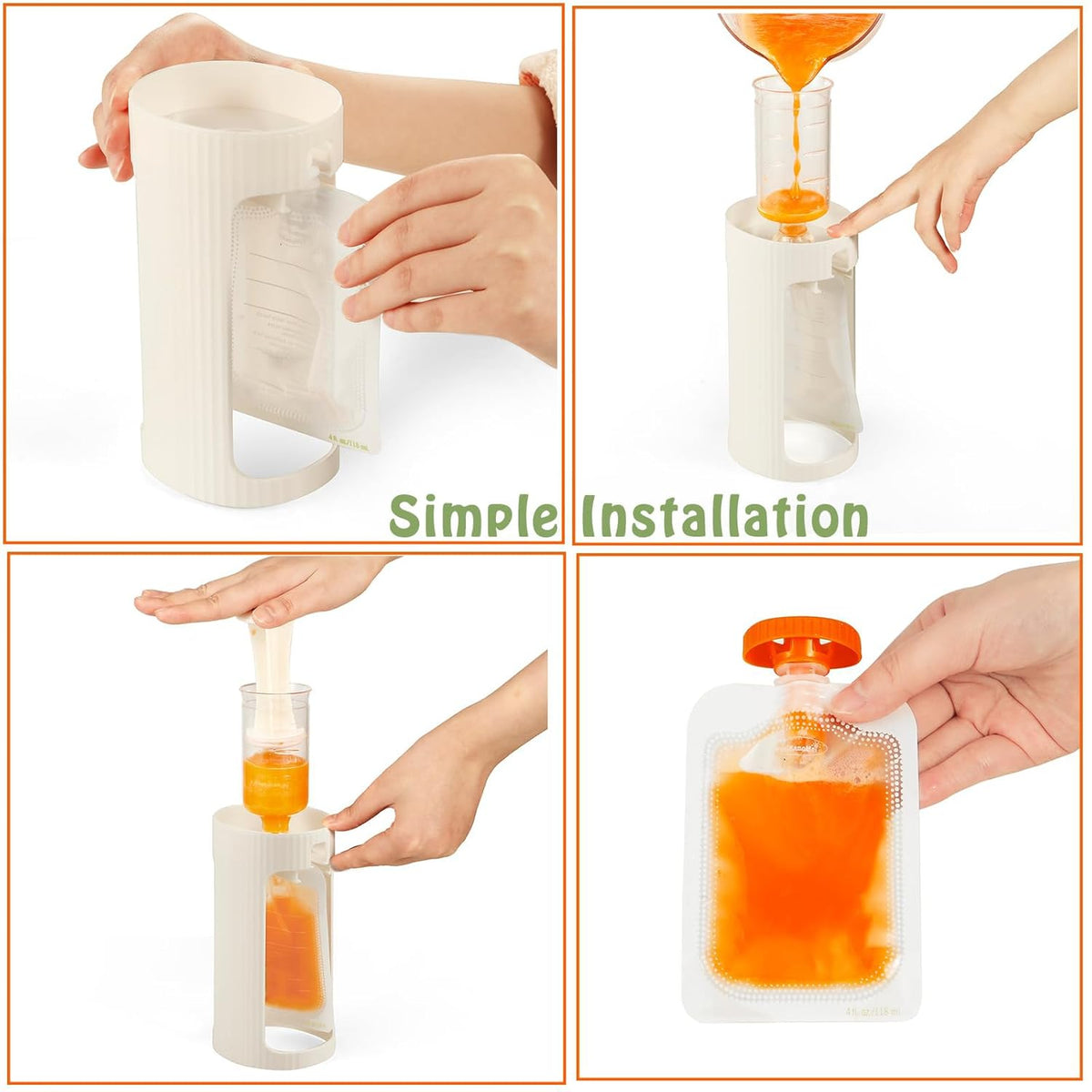 Squeeze Station Baby Puree Food Storage - Green product view