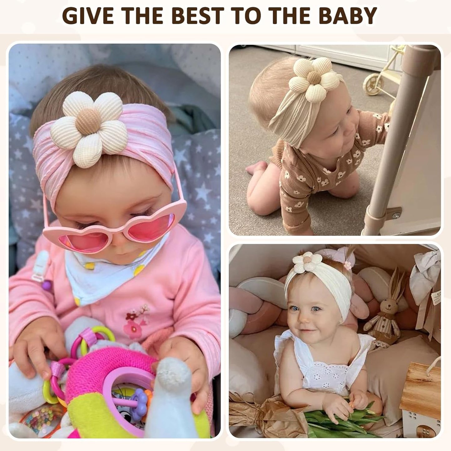 2 Pcs Baby Flower Headbands