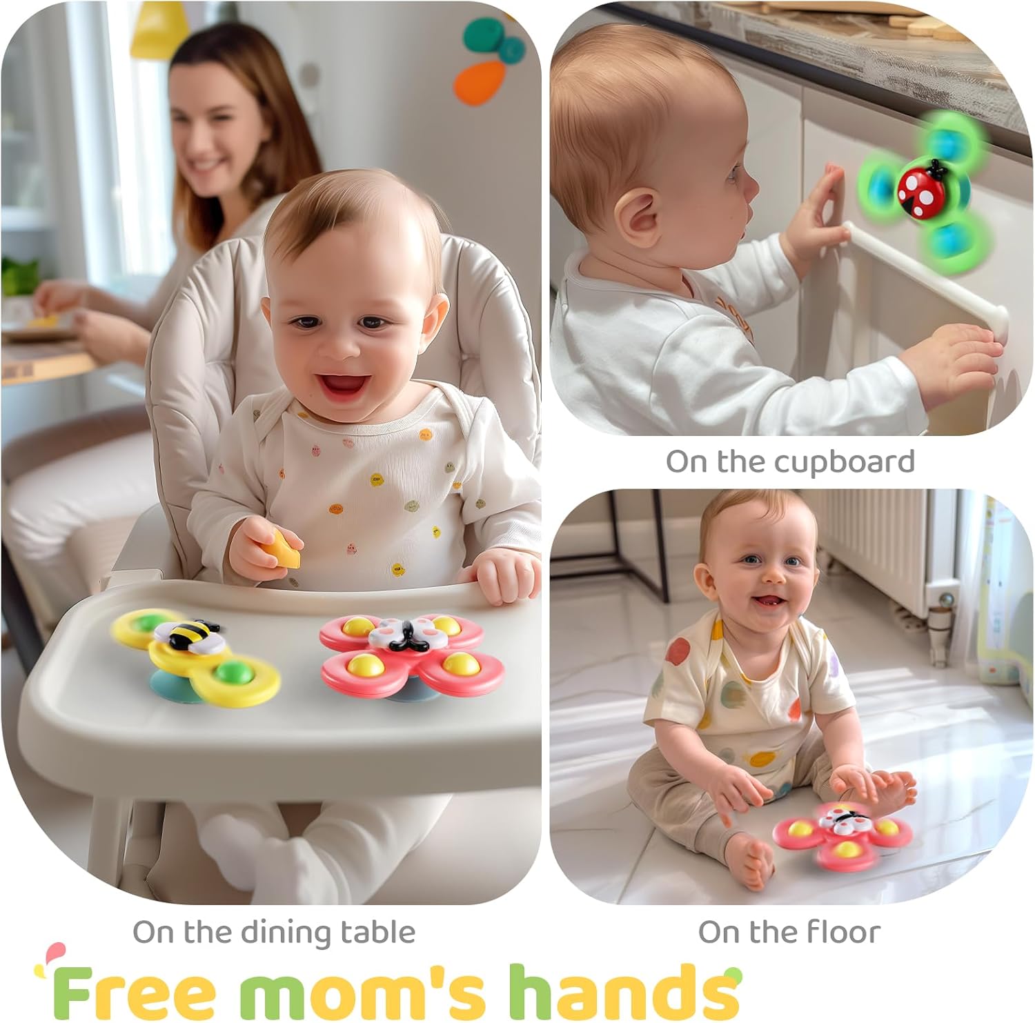 3PCS Suction Cup Spinner Toys