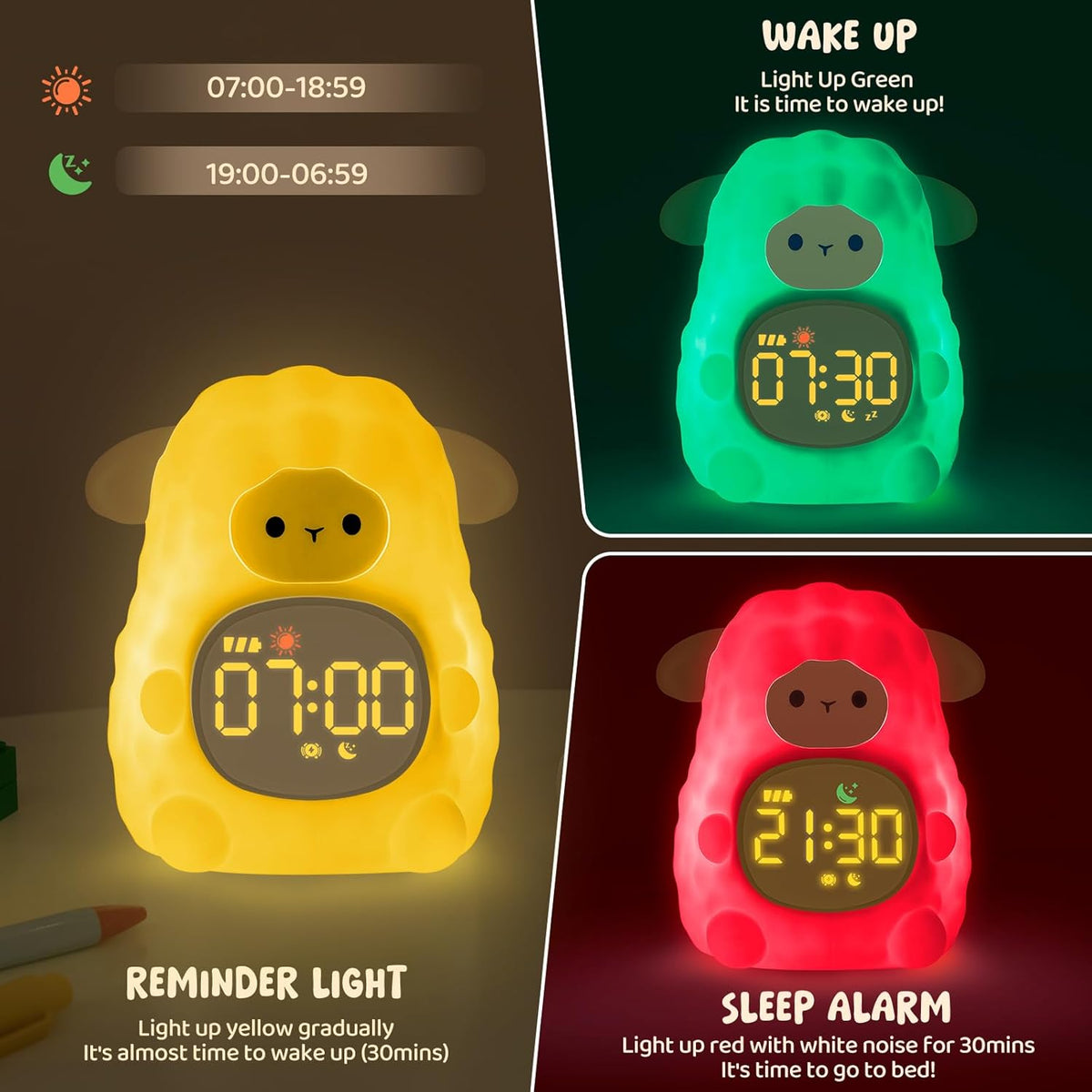 Alarm Clock Night Light Kids Sleep product detail