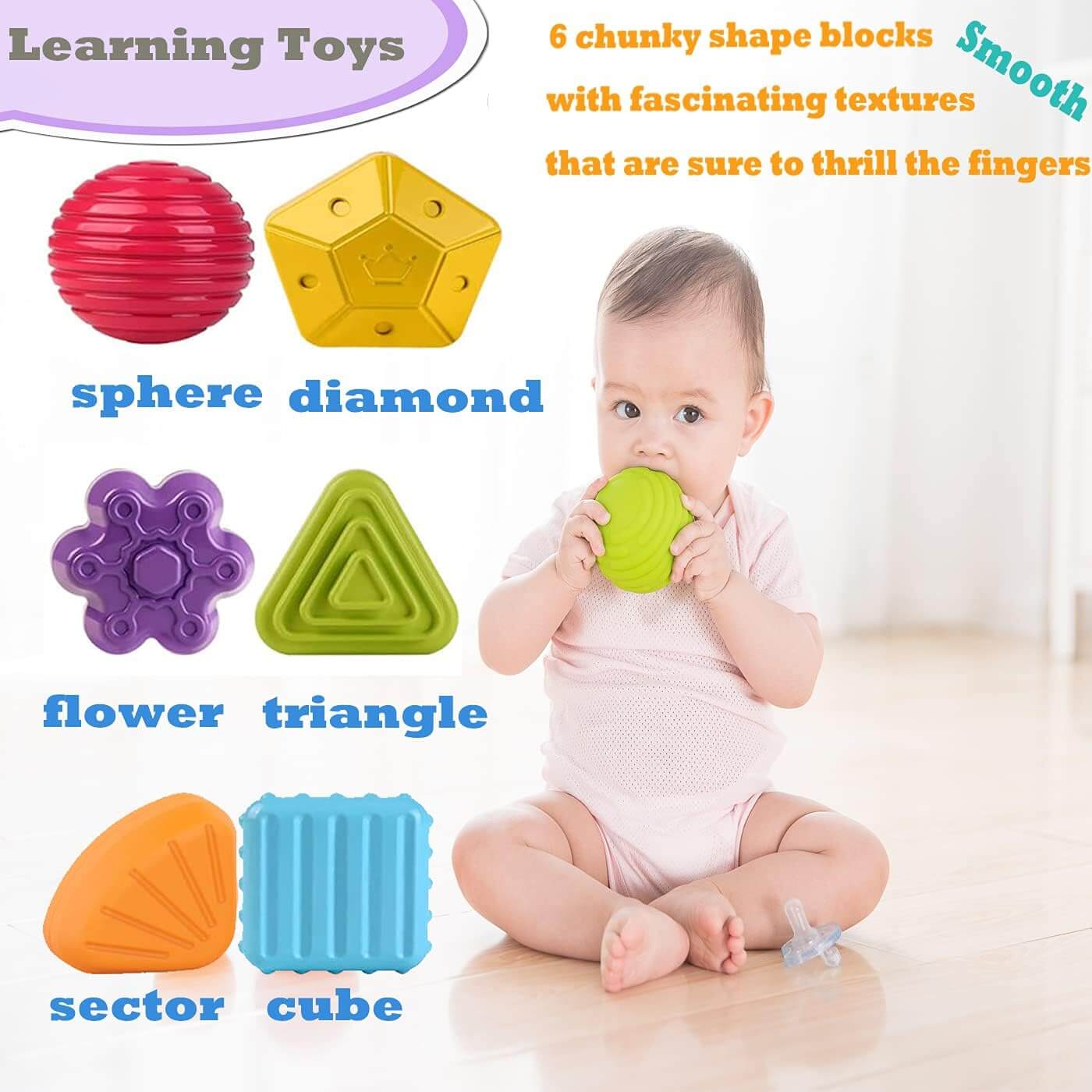 Toy 6 Pc Multi Sensory Shape