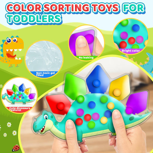 2PC Dinosaur Color Sorting Sensory Toys